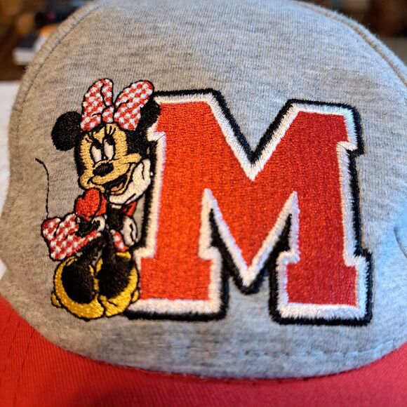 Disney Minnie Mouse Hat Cap Toddler Youth Red and Gray Adjustable One Size - Picture 6 of 11